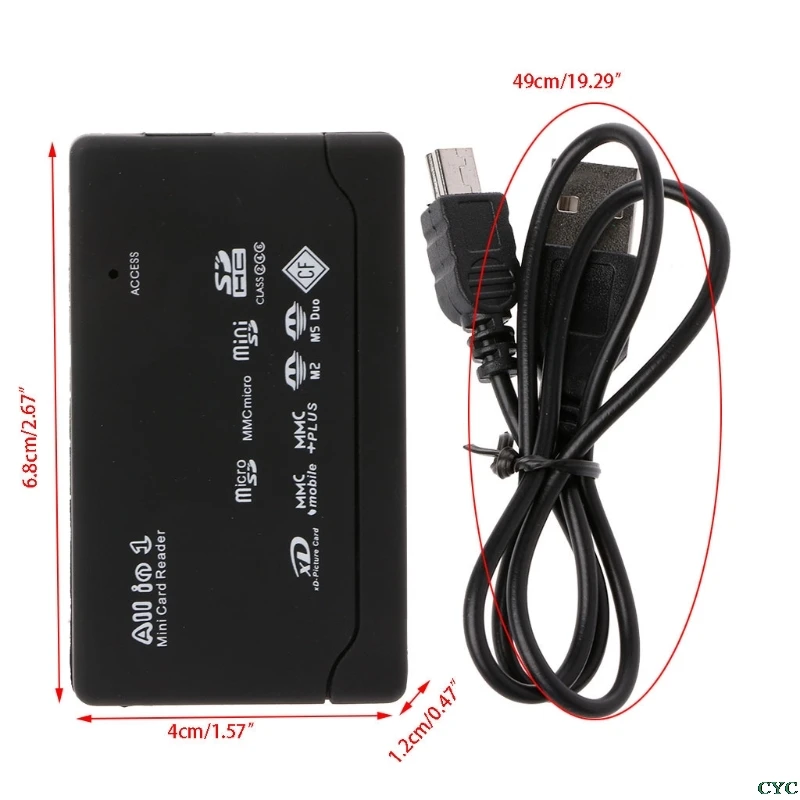 All-In-One Memory Card Reader For USB External Mini Micro SD SDHC M2 MMC XD CF media card reader