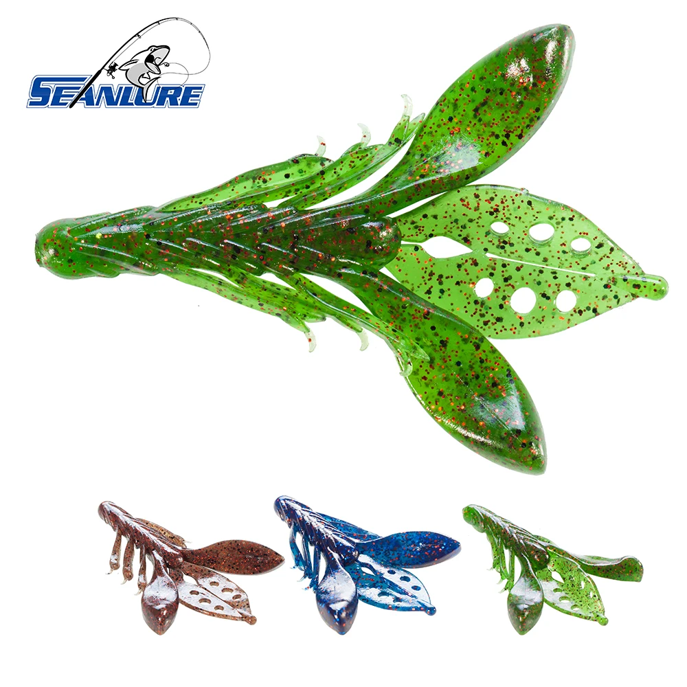Seanlure 9cm 12.5g 2pcs/Pack Butterfly Tail Soft Hammer Shrimp Soft