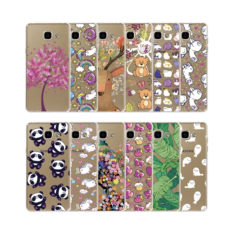 GrandEver Soft Case For samsung galaxy A3 A5 2016 Cover Transparent Bear unicorn panda cute animal Coque a5 | Мобильные телефоны и