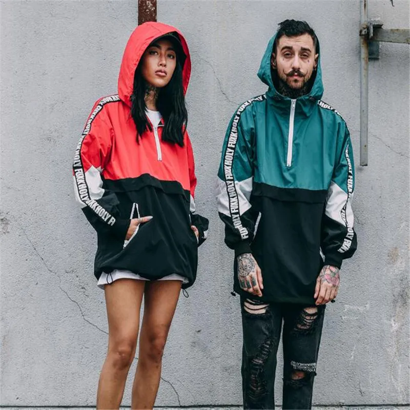Patchwork Color Block Pullover Hooded Jackets 2017 Autumn Zipper Tracksuit Casual Jacket Coats Hip Hop Male Streetwear Patchwork Color Block Pullover Hooded Jackets 2017 Autumn Zipper Tracksuit Casual Jacket Coats Hip Hop Male Streetwear