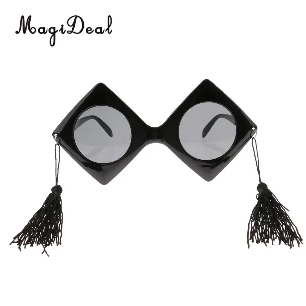 2pcs Vintage Fun Black Master Doctor Graduation Hat Design Sunglasses Tassels Party Photo Booth Glasses Fancy Dress Accessories