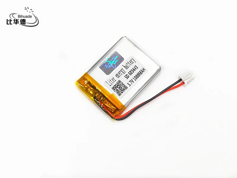 XHR-2P 2.54 3.7v 603443 1000mah Ultra- low-cost supply of lithium batteries GPS 60 * 34 * 43 (mm)