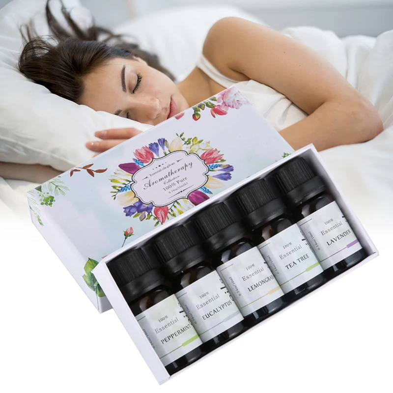 

5x10ml Natural Aromatherapy Fragrance Essential Oil Rosemary Geranium Eucalyptus Ylang Relax Massage Fragrance Oil