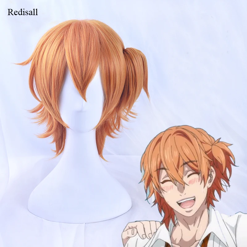 

Yarichin Bitch-buKyousuke Yaguchi Orange Wig Cosplay Halloween Synthetic Hair for Adult Base Wig+ Clip Role Playing Hair