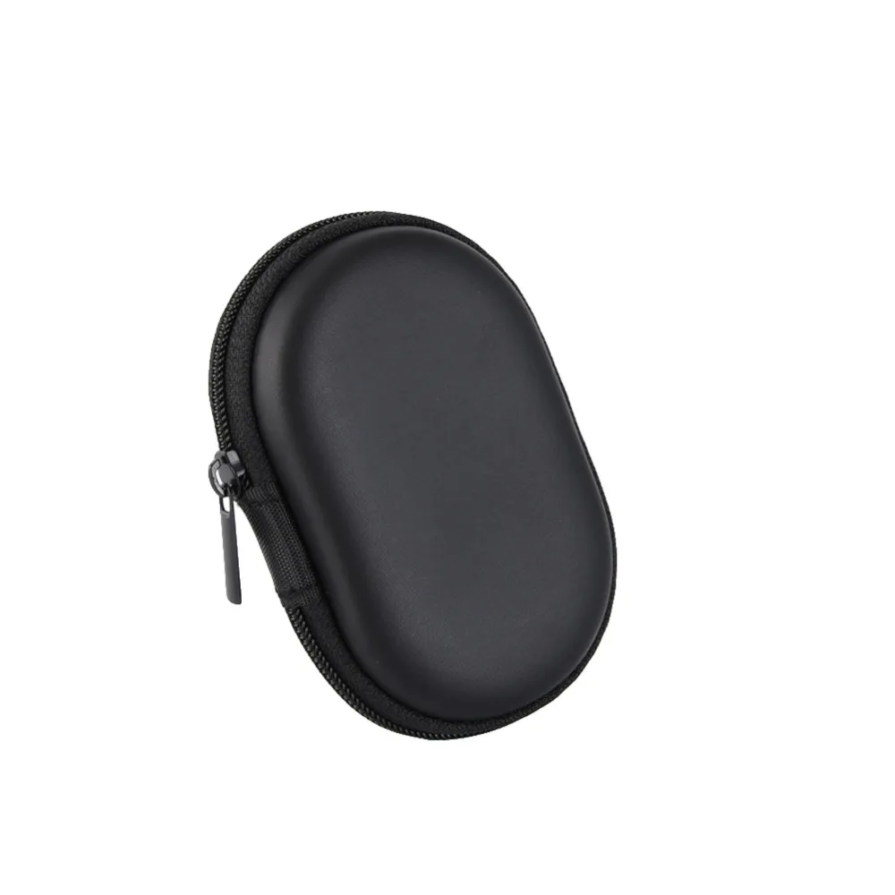 Universal Portable Zipper Hard Headphone Case PU Leather Earphone Bag