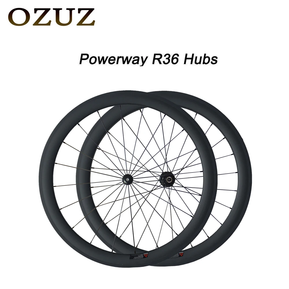 Free Custom Top Quality OZUZ Straight Pull Carbon Wheelset 23mm Width 50mm Depth Clincher Road Wheels Powerway R36 Hub | Спорт и