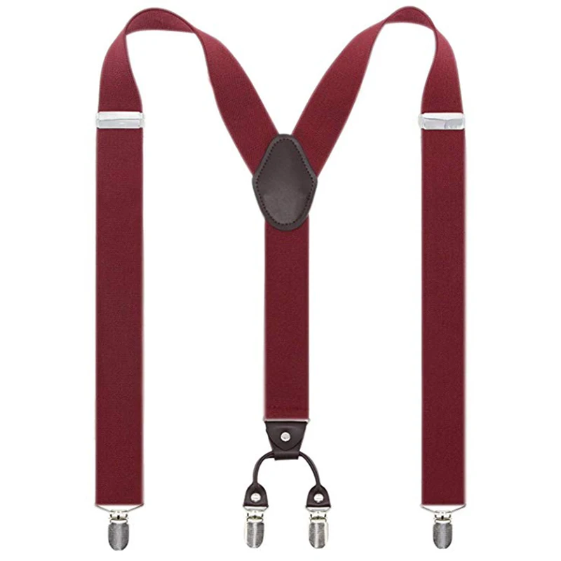 Fashion Strap Multicolor Elastic 6 Clip Men'S Trend Strap Adult Boxed