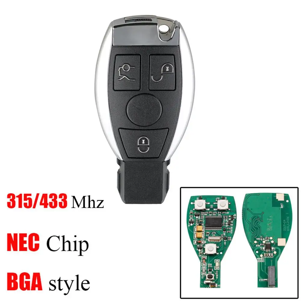 

New 2019 Smart Remote Key 3Buttons Keyless Fob For Mercedes Benz 315Mhz 433.92Mhz NEC BGA Control Car Exterior Accessory