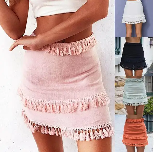 sexy pure color dashing lace splicing tassel splicing mini skirt summer female casual high waist beach patry bodycon short skirt sexy pure color dashing lace splicing tassel splicing mini skirt summer female casual high waist beach patry bodycon short skirt