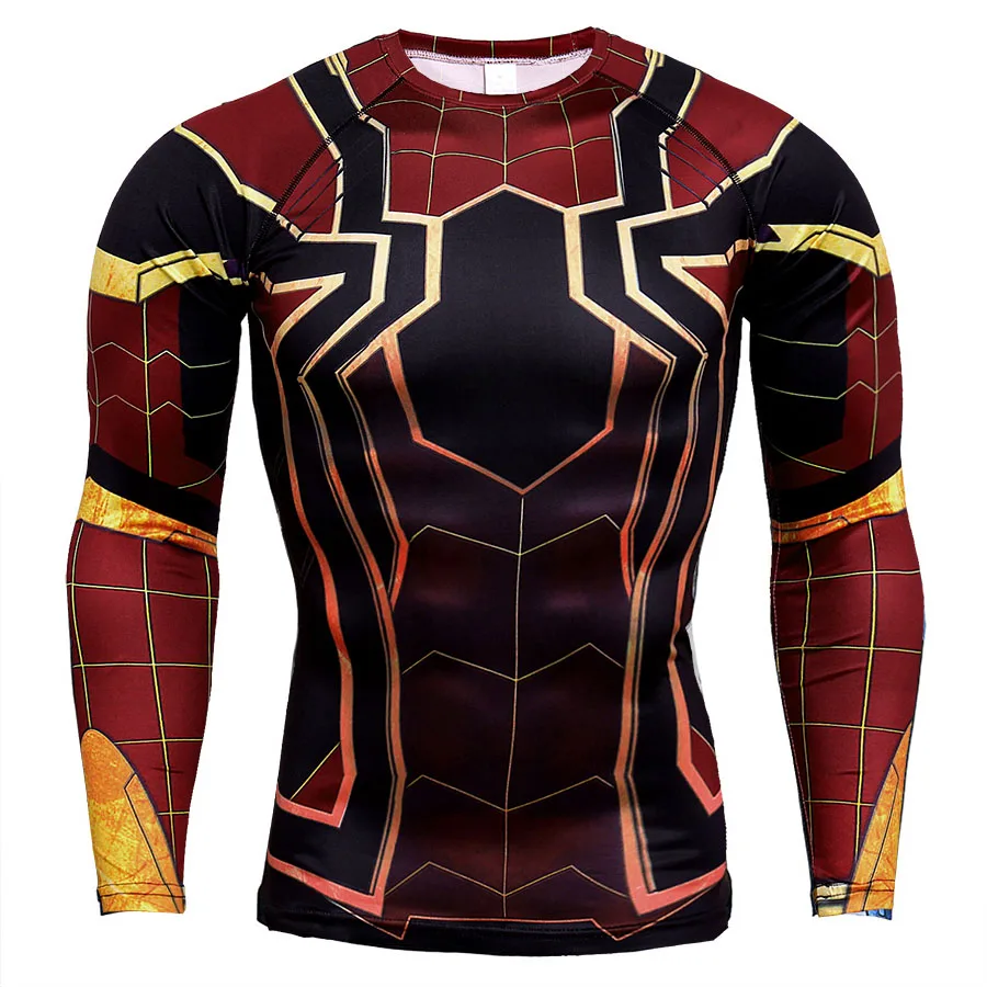 

Avengers 3 Spiderman 3D Printed T shirts Men Compression Shirts 2018 Character Comics Tops For Male Cosplay Costum