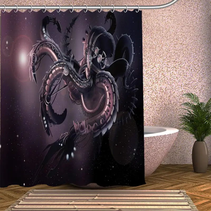 Занавеска для душа Cthulhu с изображением монстра осьминога|custom shower curtain|shower