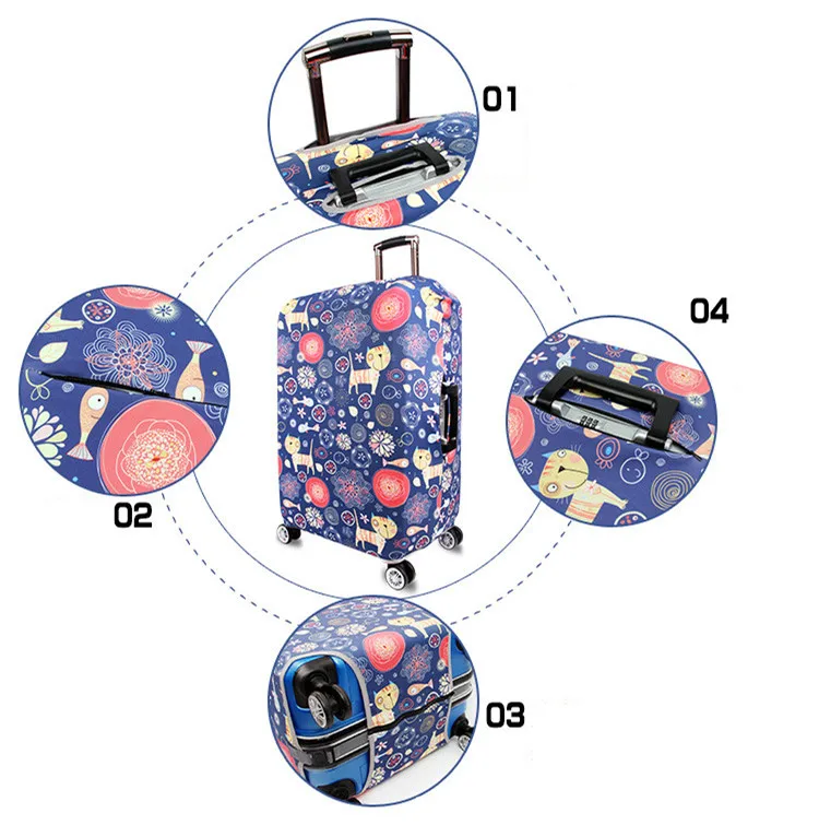 Защитный чехол для багажа для женщин и мужчин, эластичный тканевый чехол для чемодана, защита для багажа, пылезащитный чехол, органайзер, аксессуары для путешествий