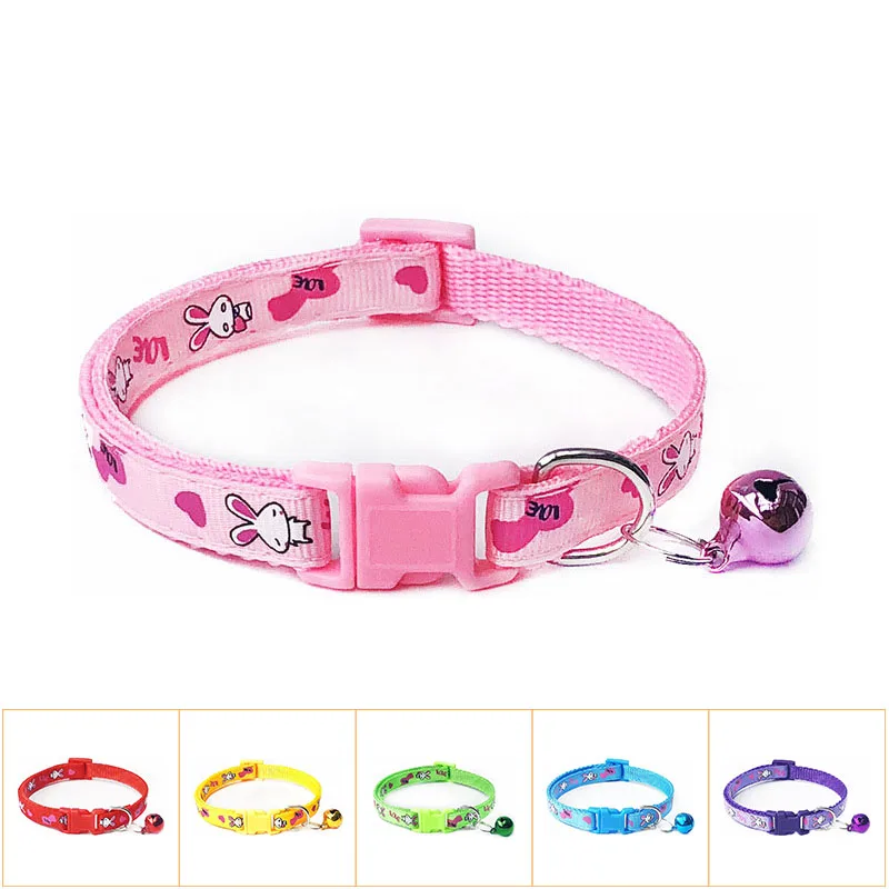 

Breakaway Cat Collar Adjustable Pet Collar for Small Dog Kitty Cat Nylon Strap Puppy Safety Collar with Bell neck 19-32cm 1.0cm