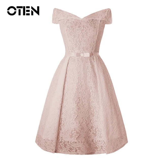 Knee Length Lace Vintage Dress