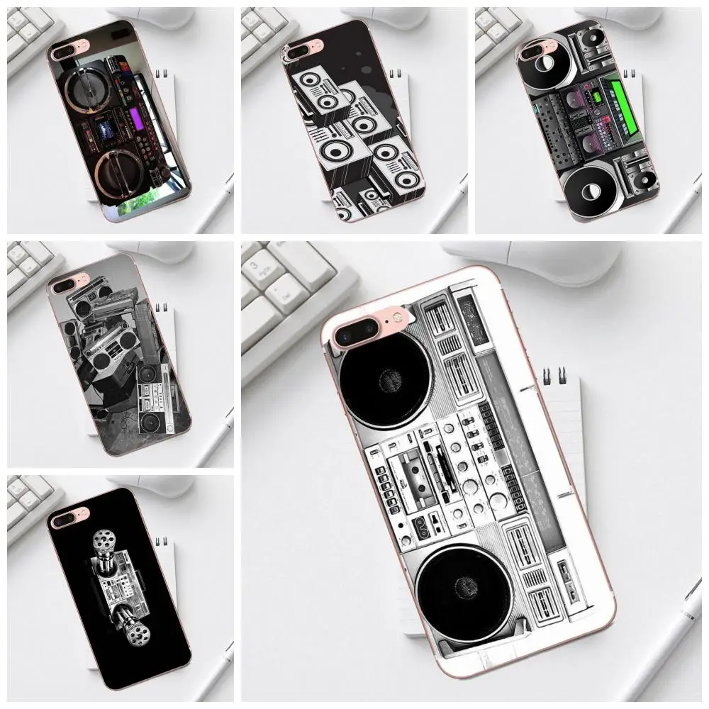 Тпу шаблон телефон Ретро Boombox музыкальный бластер для iPhone 4 4S 5 5C SE 6 6S 7 8 Plus X XS Max XR