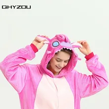 

2018 NEW Adult Stitch Pajamas Animal Onesie Pink Lilo Jumpsuit Pyjamas Costume Sleepsuit kigurumi