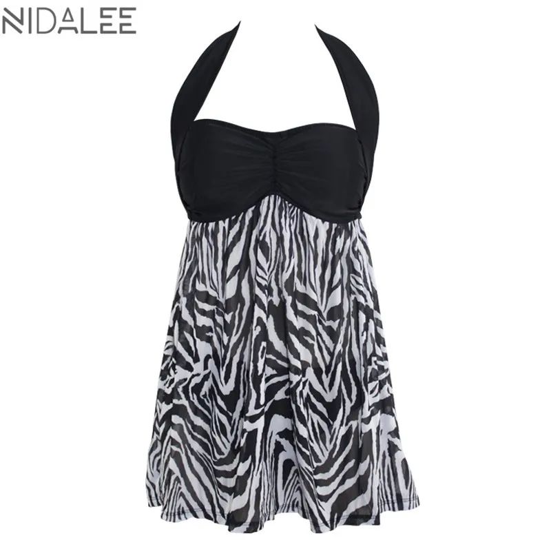 NIDALEE2017 Pregnant Women Skirt Swimwear Print Retro Padded Bathing