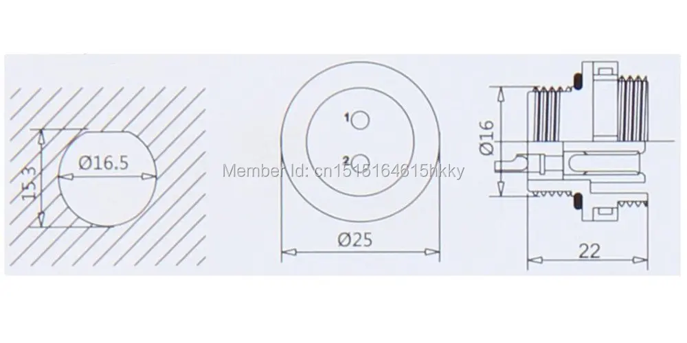 Водонепроницаемый авиационный разъем SD16 16 мм 9 Pin P Панель Крепление IP68|connector