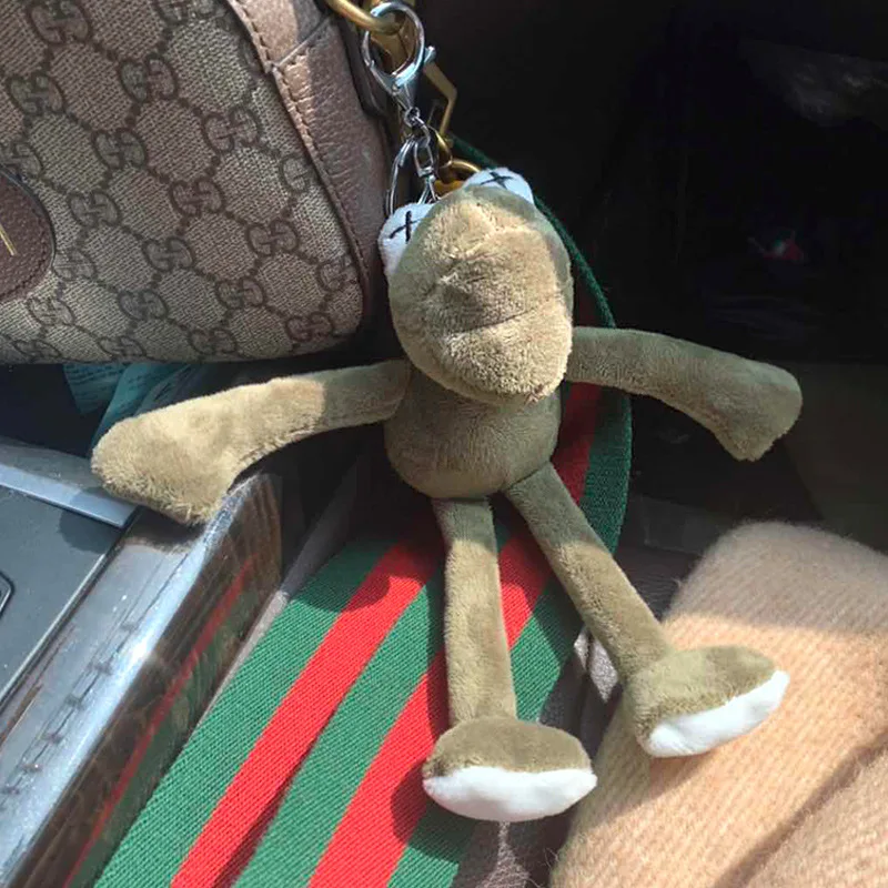 

Cute Mini Plush Pom Pom Long-legged frog Key Chain Women Toy Doll Bag Car Key Ring Monster Trinket Frog Keychain Jewelry