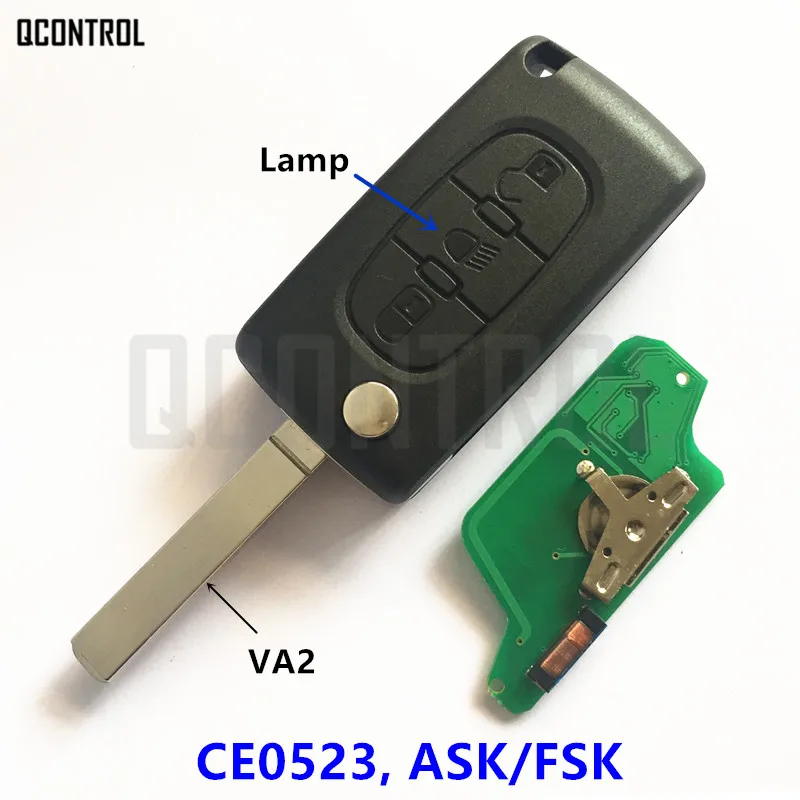 QCONTROL Remote Car Key Light Button for CITROEN Berlingo C3 C2 C5 C4 Picasso 433Mhz 7941