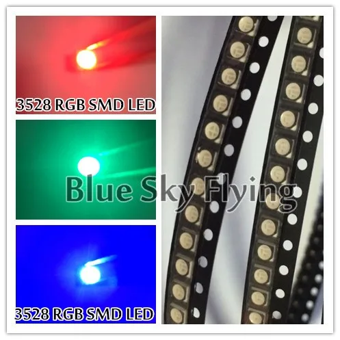 Illuminazione Personalizzata LED SMD RGB PLCC-2 3528 - 20 Pezzi Full Color 3 Chip Per Modellismo Controllo Colore Individuale LED - Foto 11