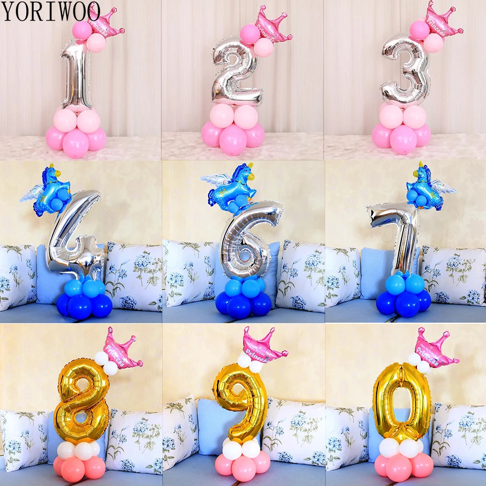 YORIWOO номер Фольга воздушные шары 1 2 3 4 5 6 7 8 9 детский день рождения воздушные шары для дня рождения вечерние украшения детей Baby Shower Babyshower