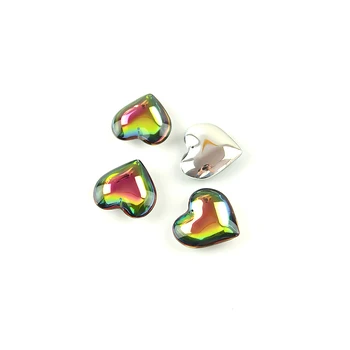 

Free Shipping ,20pcs/Lot, 28mm In One Hole, Heart Shape, Rainbow Coating Crystal,Heart Pendant,