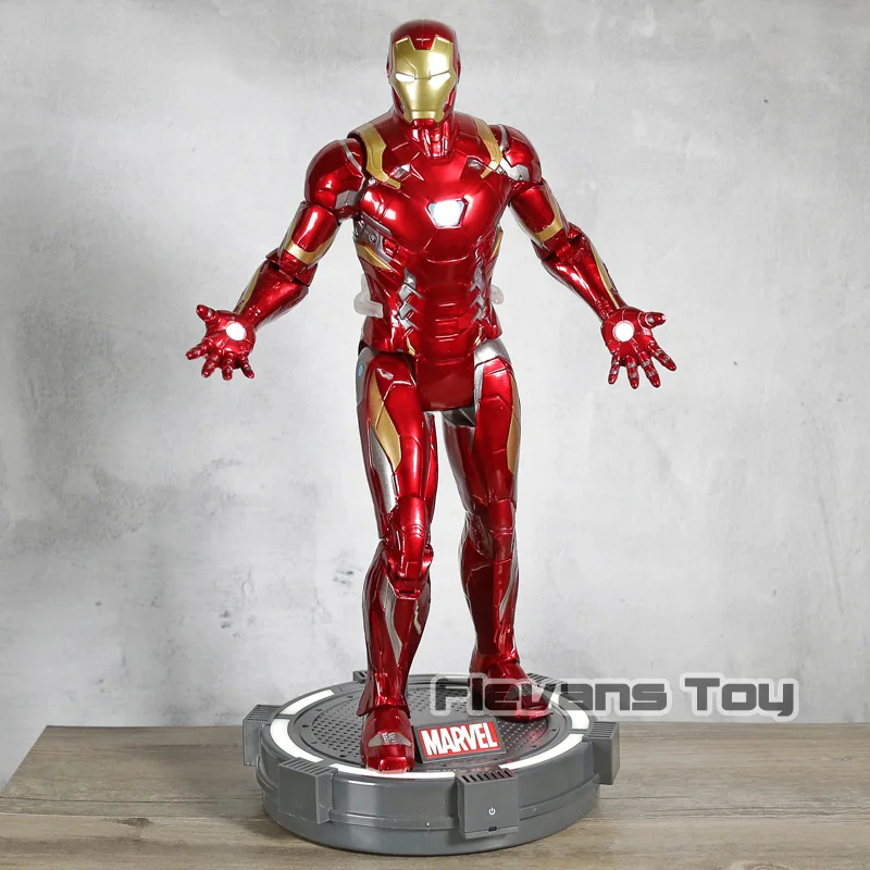 

MARVEL Captian America Civil War Iron Man Mark XLVI NK46 PVC Action Figure Model with LED Light Toy Birthday Gift