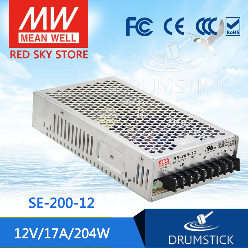 

MEAN WELL SE-200-12 12V 17A meanwell SE-200 204W Single Output Switching Power Supply