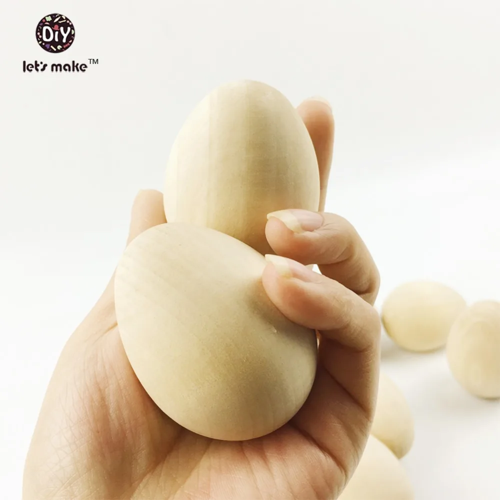 Buy Let's make 2.4" (6.3cm) big size Wooden Eggs