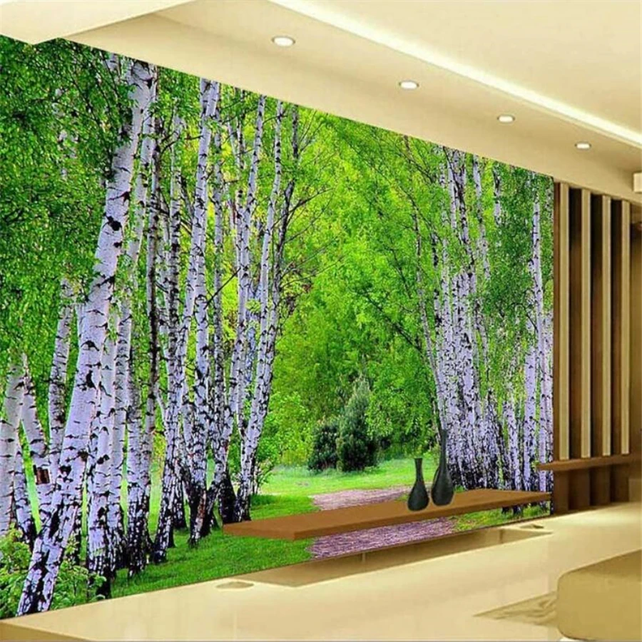 Beibehang пользовательские обои 3d фото роспись лес проспект фон для телевизора