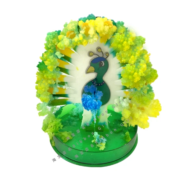 

iWish 13x11cm Multicolor Magically Paper Growing Peacock Tree Magic Grow Christmas Firebird Trees Wunderbaum Kids Science Toys