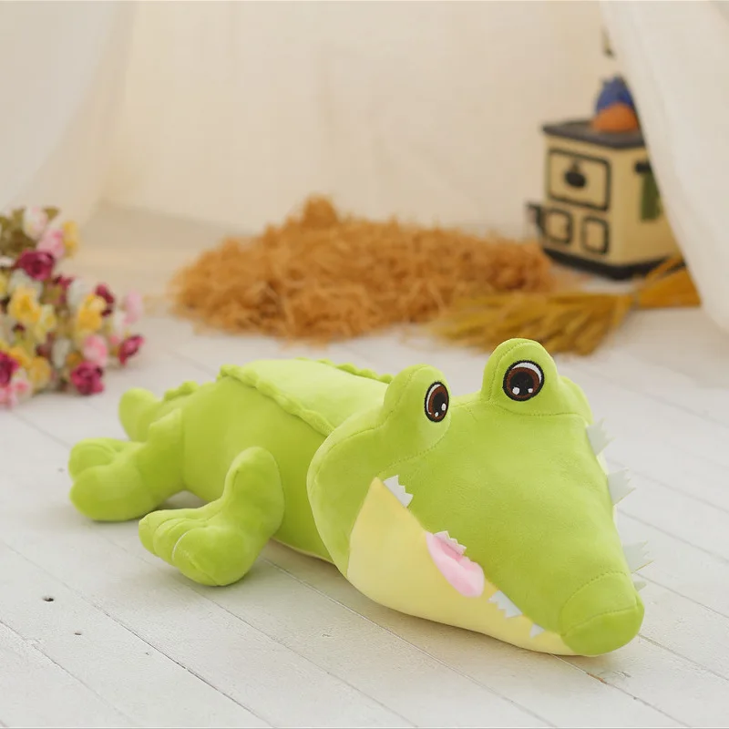 

45/70/100cm Big Size Crocodile Lying Section Plush Pillow Mat Plush Crocodile Soft Stuffed Animal Toy Cartoon Plush Dolls Kids G