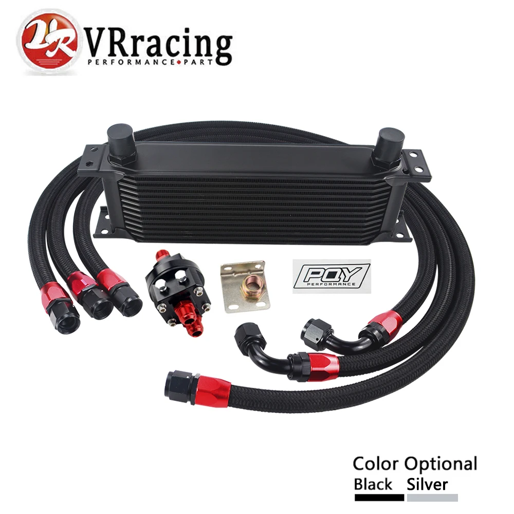 VR - UNIVERSAL 13 ROW AN10 ENGINE TRANSMISS OIL COOLER KIT + FILTER RELOCATION WITH PQY STICKER+BOX VR7013+KIT3
