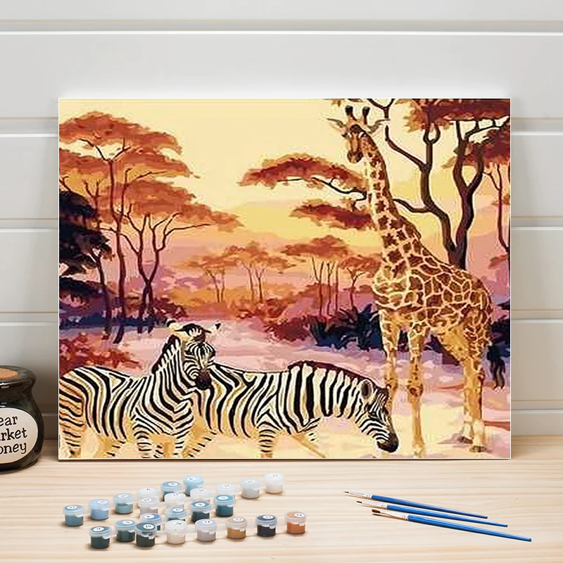 

Coloring By Number One Piece Tropical Rainforest Animals Acrylic Paint Canvas Painting Numbers Wall Pictures For Living Room Kit