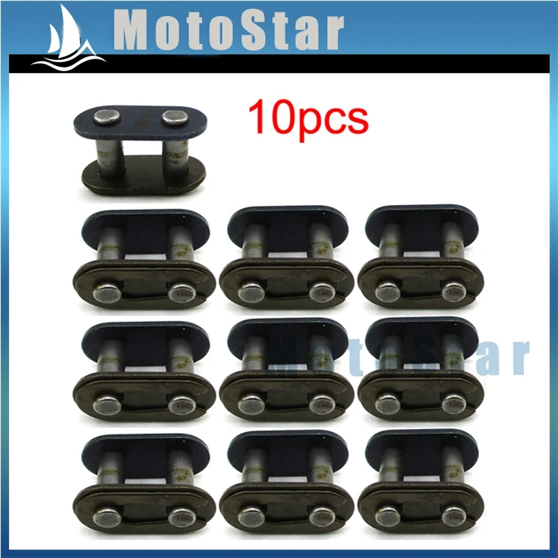 10pcs T8f Chain Spare Master Link For 2 Stroke Mini Atv Quad 4 Wheeler