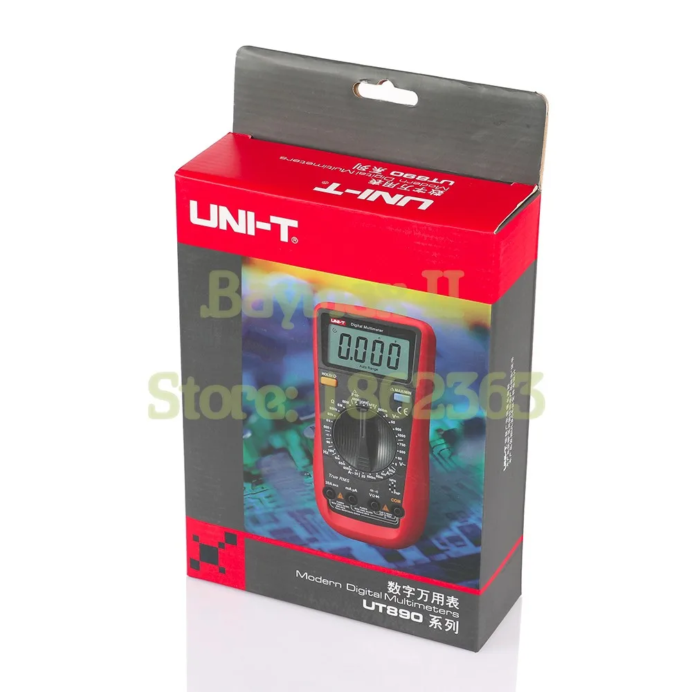 UNI-T UT890D задний светильник True Rms 6000 граф автоматическое отключение цифровой мультиметр с измерением емкости до 6000 мкФ