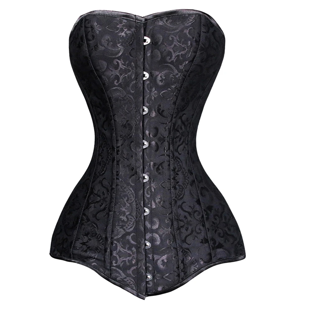 Plus Size Corset Double 26 Steel Boned Corset Overbust Long Torso Bustiers Waist Trainer Corsets Shapewear Cincher Corselet