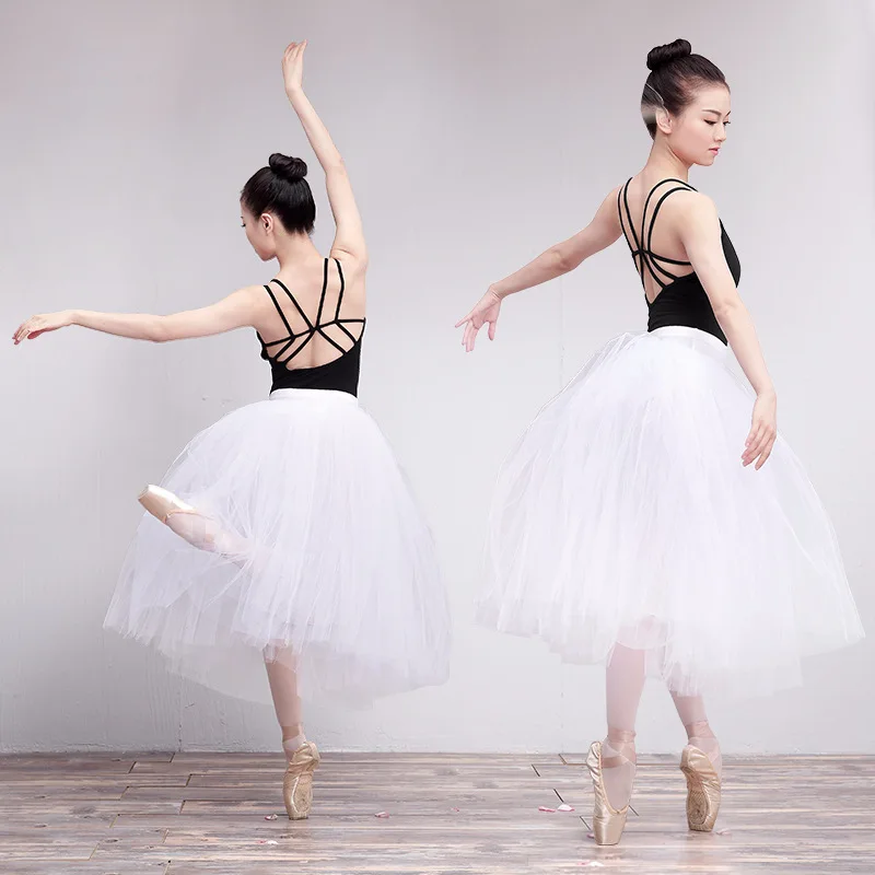 

Ballet Adult Women's dancing Show Clothes with Underwear White Flexible Yarn ballet dance Long TUTU Skirt JQ-294