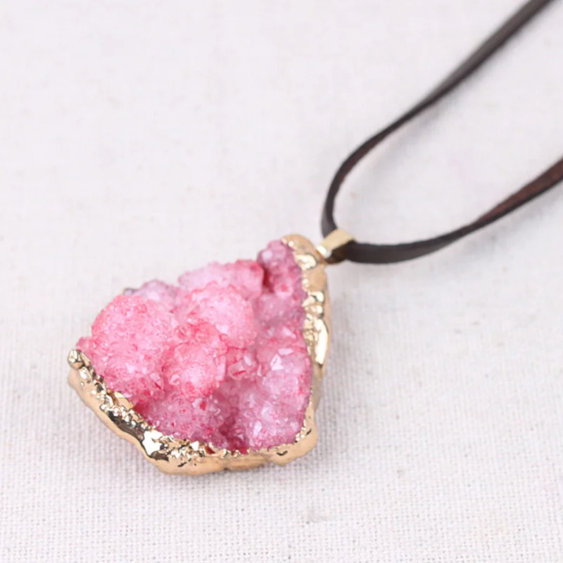 

Fine necklace natural crystal cluster bud necklace necklace female long national wind jewelry