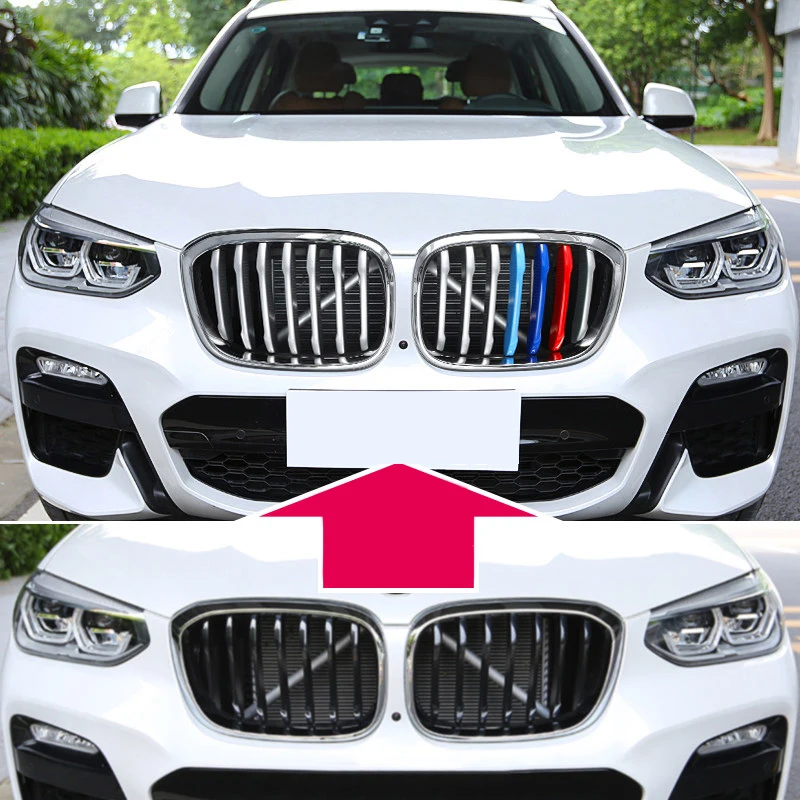 

For BMW X3 G01 2018 ABS Plastic Front Center Grille Grill Grid Cover Decoration Trim 14pcs Car Styling Accessories
