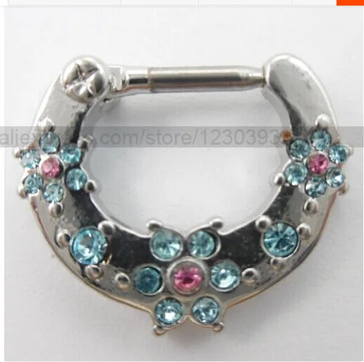 

Wholesale New Unique Nose Ring Nose Stud 316L Surgical Steel Septum Clicker Nose Ring Nose Piercing 3 colours