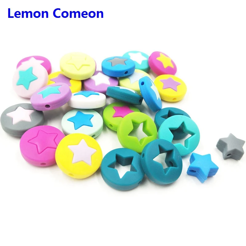 Набор для прорезывания зубов Lemon Comeon 200 шт. силиконовые бусины со звездочками