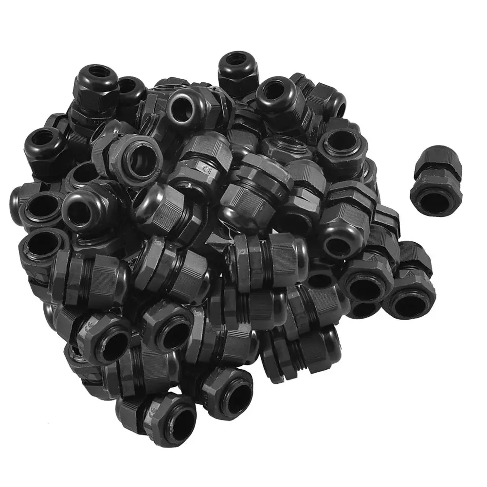 

50 x Black Plastic Waterproof Connector PG11 5-10mm Diameter Cable Gland