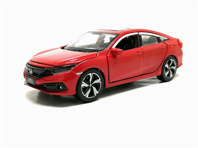 1/32 весы HONDA CIVIC моделирования игрушечного автомобиля металла литья под давлением модель с отступить звук светильник детские игрушки подарок на день рождения - Цвет: Красный