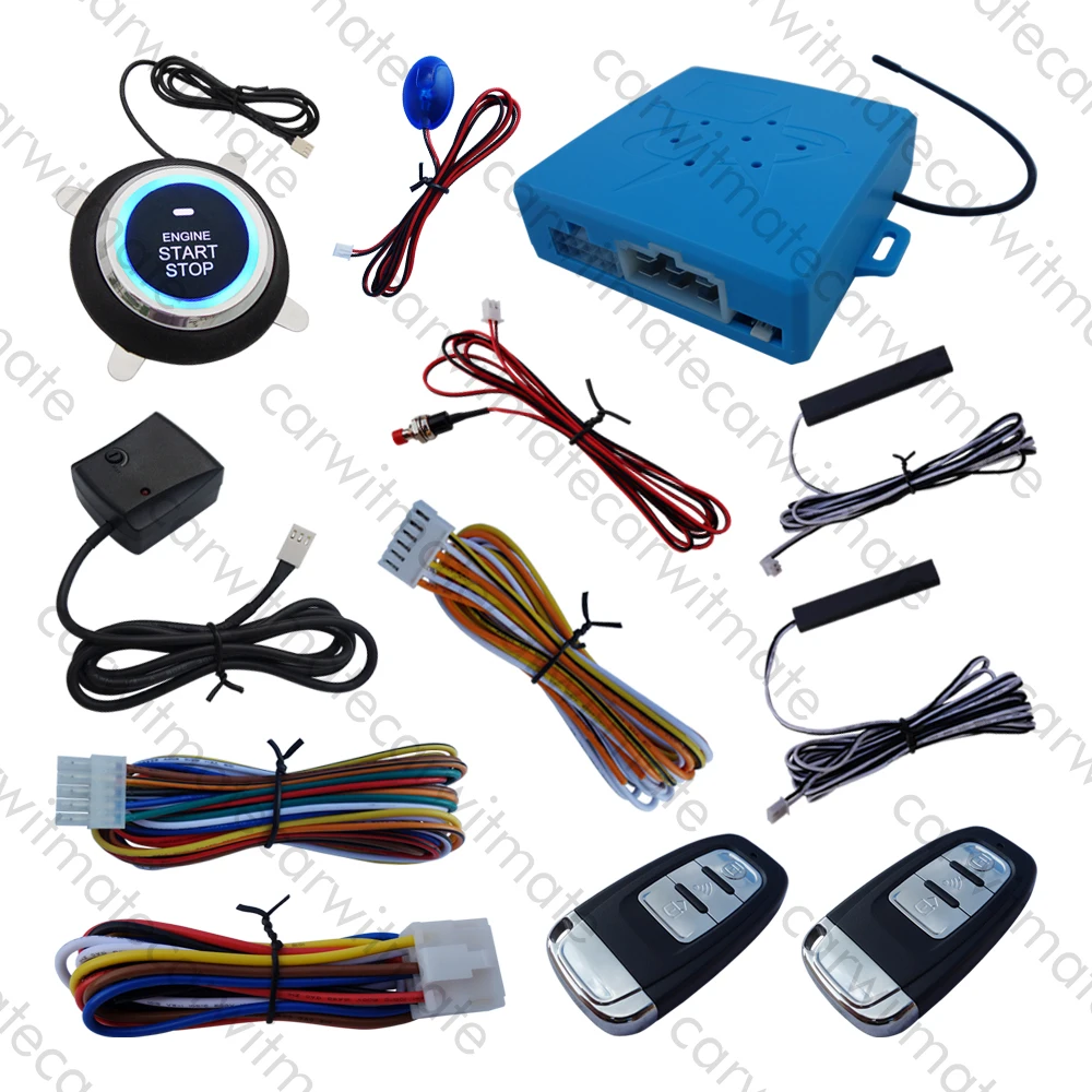 

Universal PKE Car Alarm System Vibration Alarm Keyless Entry Push Start Remote Start Stop Engine Induction Lock Car