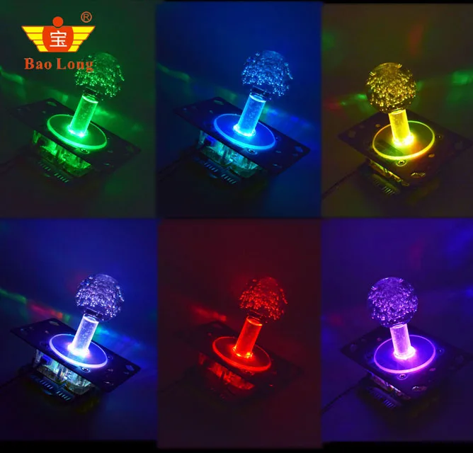 

Newest High quality LED illuminated Joystick with colorful lights Arcade Jamma game with micro switches for Game Machine