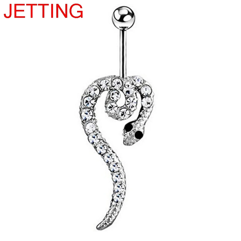 

JETTING 4.5cm Snake belly button ring fashion lady body piercing navel ring jewelry belly bar