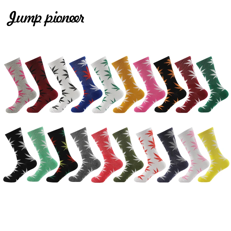 Jump Pioneer/женские носки модные хлопковые с сорняками Хип-хоп круглым вырезом