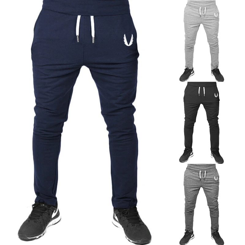 Vomint cotton men's jogging sportswear pants casual stretch cotton men's fitness pants tight sports pants trousers